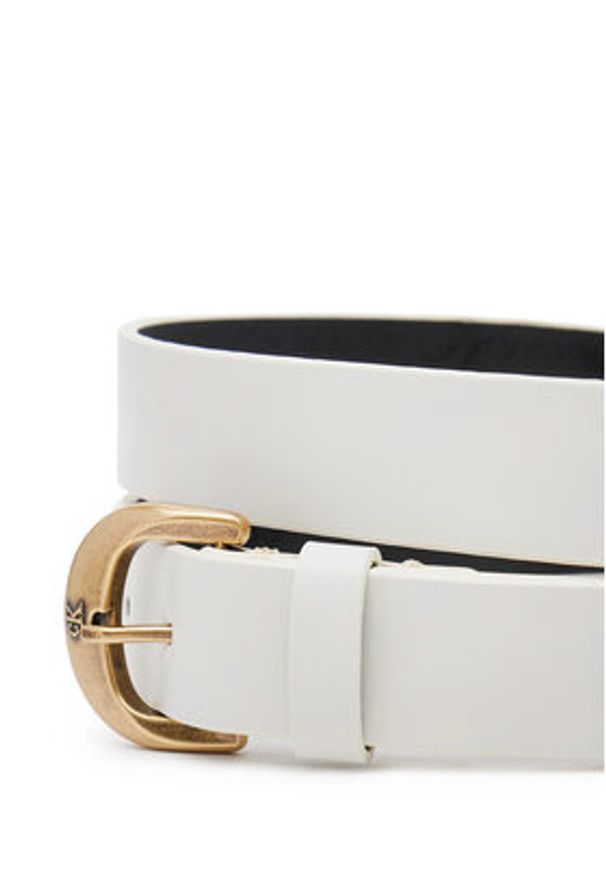 Calvin Klein Jeans Pasek Damski Casual Pin Buckle 25Mm LV04K7009G Biały. Kolor: biały. Materiał: skóra