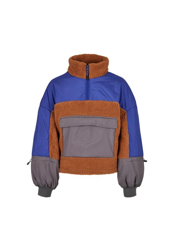 Urban Classics - Kurtka damska trójkolorowa Urban Hiking Classics Sherpa. Kolor: niebieski, pomarańczowy, wielokolorowy
