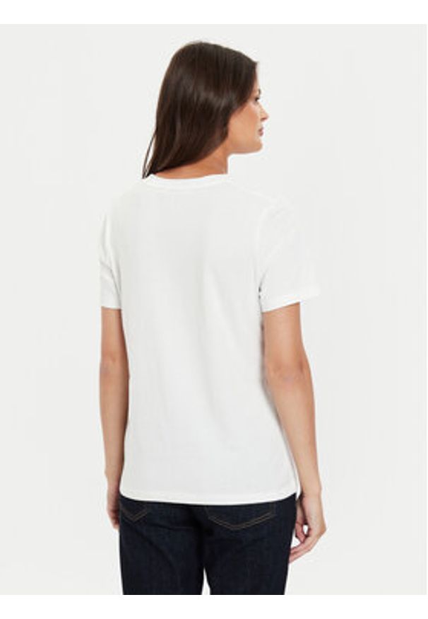 TOMMY HILFIGER - Tommy Hilfiger T-Shirt Script WW0WW43459 Écru Regular Fit. Materiał: bawełna