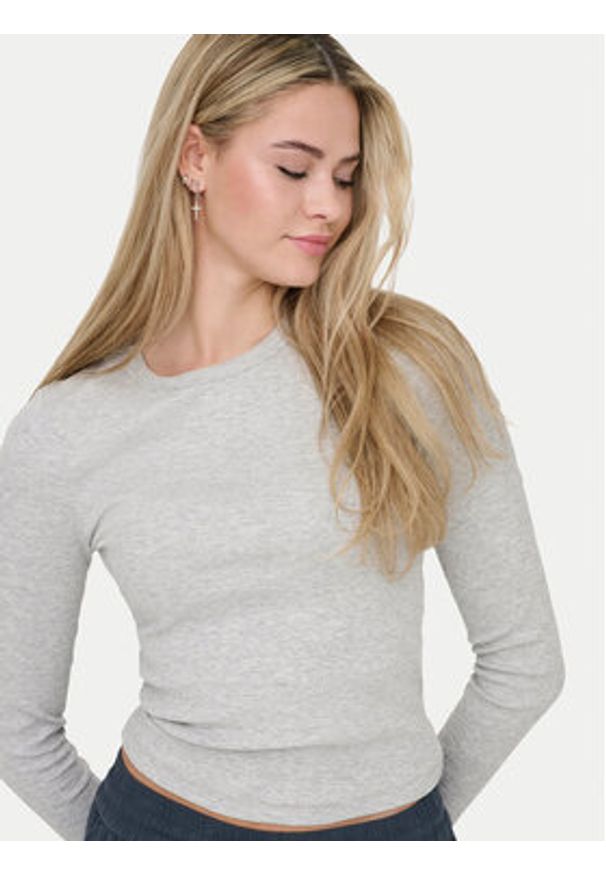 only - ONLY Bluzka Val 15371305 Szary Regular Fit. Kolor: szary. Materiał: bawełna