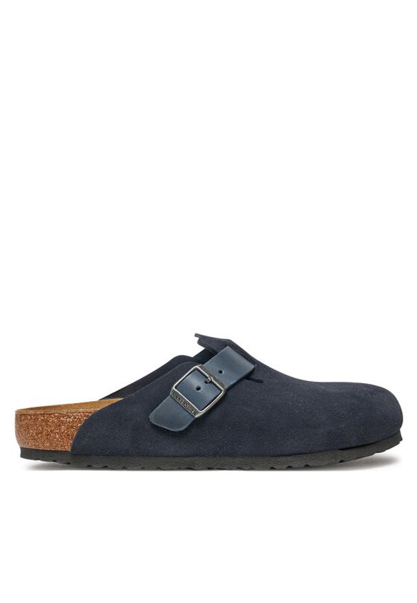 Birkenstock Klapki Boston Leve 1028210 Granatowy. Kolor: niebieski. Materiał: skóra, zamsz