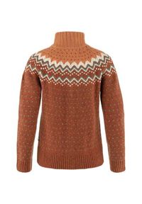 Fjällräven - Bluza wełniana damska Fjallraven Ovik Knit Cardigan. Kolor: brązowy. Materiał: wełna