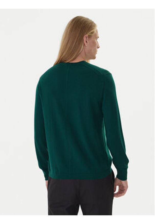 Calvin Klein Sweter LV04LB305G Zielony Regular Fit. Kolor: zielony. Materiał: wełna