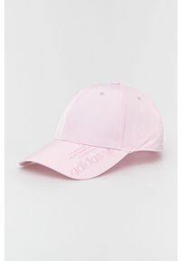 adidas Originals czapka kolor różowy gładka. Kolor: różowy. Materiał: poliester. Wzór: gładki