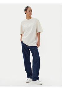 Hugo - HUGO T-Shirt 50511471 Beżowy Oversize. Kolor: beżowy. Materiał: bawełna #5