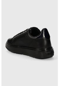 Love Moschino sneakersy skórzane BOLD40 kolor czarny JA15674G0HIA500A. Nosek buta: okrągły. Kolor: czarny. Materiał: skóra. Obcas: na platformie #5