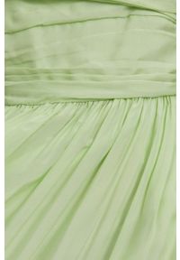 Miss Sixty Sukienka kolor zielony midi rozkloszowana. Kolor: zielony. Materiał: tkanina. Długość rękawa: krótki rękaw. Wzór: gładki. Typ sukienki: rozkloszowane. Długość: midi #2