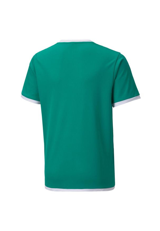 Koszulka dla dzieci Puma teamLIGA Jersey Junior. Kolor: biały, wielokolorowy, zielony. Materiał: poliester. Sport: piłka nożna