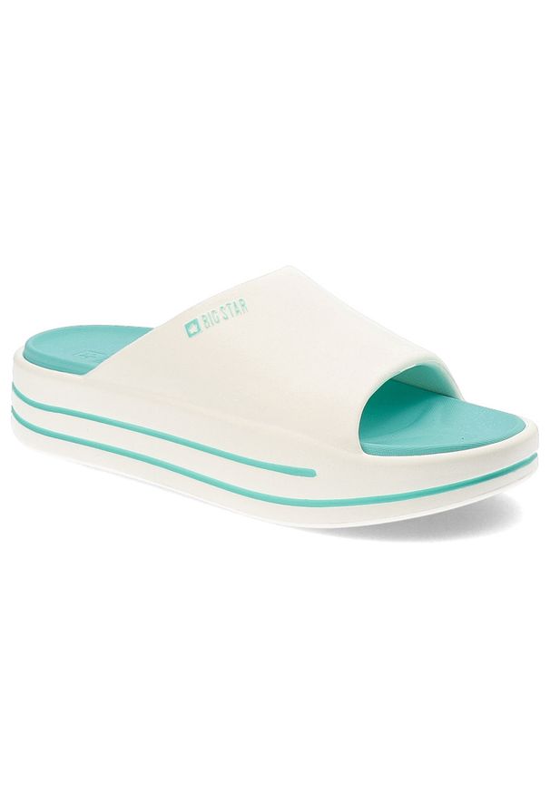 Big-Star - Zielone Klapki Big Star Wygodne Obuwie Damskie. Kolor: biały. Sezon: lato
