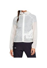 Kurtka turystyczna damska Under Armour Qualifier Storm Packable. Kolor: biały. Materiał: nylon. Sport: turystyka piesza