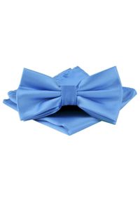 Mucha Męska w Zestawie z Poszetką - Alties - Jasnoniebieska. Kolor: niebieski. Styl: elegancki, sportowy #1
