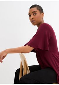 bonprix - T-shirt o kroju trapezowym,. Kolor: czerwony. Materiał: wiskoza. Długość rękawa: krótki rękaw. Długość: krótkie