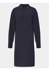 TOMMY HILFIGER - Tommy Hilfiger Sukienka koszulowa Smd Detail Fluid Knee Dress WW0WW41009 Granatowy Regular Fit. Kolor: niebieski. Materiał: wiskoza. Typ sukienki: koszulowe