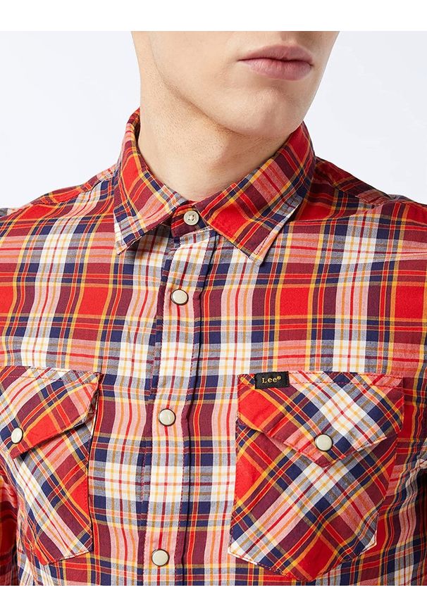 Lee - LEE CLEAN WESTERN SHIRT MĘSKA KOSZULA BRIGHT RED L644CZEF 112115482