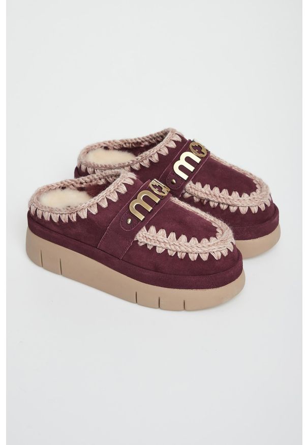 Mou - Klapki damskie skórzane mule MOU. Materiał: skóra