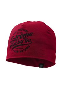 Czapka zimowa męska beanie EXTREME HOBBY WHEEL. Kolor: czerwony. Materiał: elastan, bawełna. Sezon: zima. Styl: casual #1
