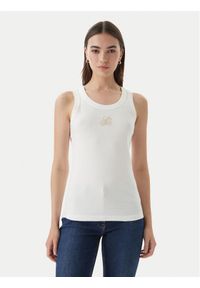 Luisa Spagnoli Top Bordo 543281 Biały Slim Fit. Kolor: biały. Materiał: bawełna #1