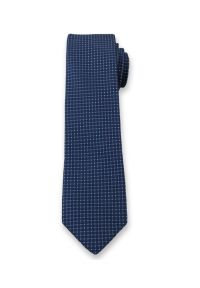 Oryginalny Krawat Męski w Drobny Rzucik - 6 cm - Angelo di Monti, Ciemny Niebieski. Kolor: niebieski #1