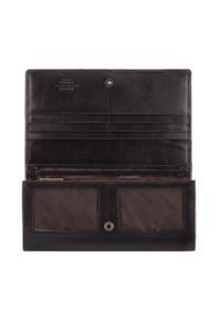 Wittchen - Damski portfel skórzany z herbem duży czarny. Kolor: czarny. Materiał: skóra