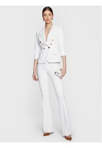 Elisabetta Franchi Spodnie materiałowe PA-047-31E2-V230 Biały Slim Fit. Kolor: biały. Materiał: syntetyk