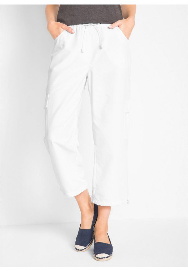 bonprix - Spodnie 7/8 high waist z wygodnym paskiem (2 pary). Stan: podwyższony. Kolor: czarny