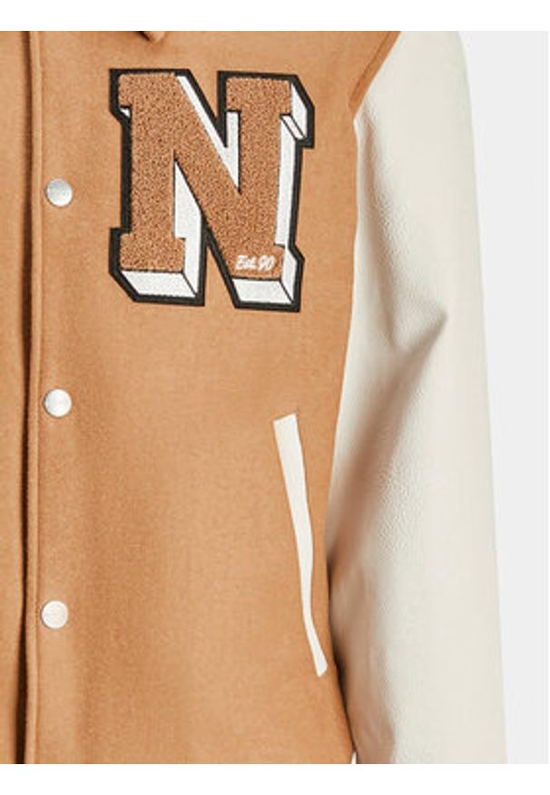 Jack & Jones - Jack&Jones Kurtka bomber Carter 12260455 Beżowy Regular Fit. Kolor: beżowy. Materiał: syntetyk