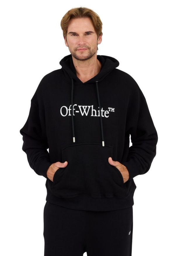 OFF-WHITE Czarna bluza Big Bookish Skate Hoodie White. Kolor: czarny