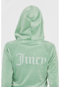 Juicy Couture - JUICY COUTURE Seledynowa bluza Madison. Typ kołnierza: kaptur. Kolor: niebieski #3