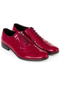 Czerwone lakierkowane obuwie męskie Faber - Austerity T19. Kolor: czerwony. Materiał: skóra. Styl: klasyczny, wizytowy #6