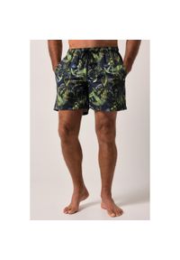 JAY-PI - Męskie Kąpielówki moda plażowa elastyczny pas do rozm. 8XL. Kolekcja: plus size. Kolor: czarny. Materiał: poliester, materiał