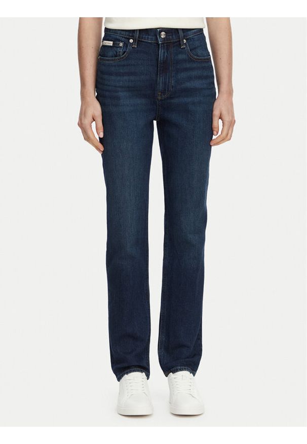 Calvin Klein Jeans Jeansy Thompson LV047D842G Granatowy Mom Fit. Kolor: niebieski