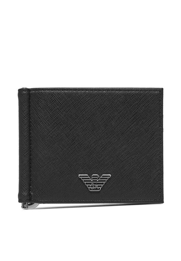 Emporio Armani Mały Portfel Męski Y4R502 Y138E 81072 Czarny. Kolor: czarny. Materiał: skóra
