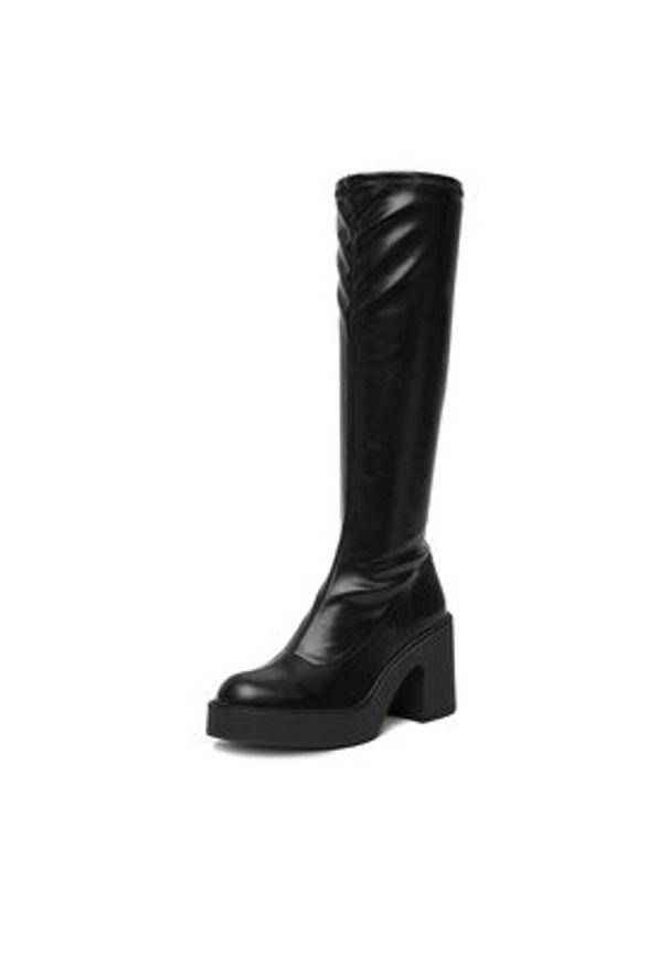 DeeZee Kozaki 9529A Czarny. Kolor: czarny. Materiał: syntetyk, materiał