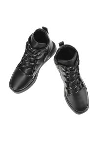 Czarne Botki Artiker Ocieplane Obuwie Damskie. Okazja: na co dzień. Kolor: czarny. Materiał: skóra, jeans. Obcas: na obcasie. Styl: casual, elegancki. Wysokość obcasa: średni #7