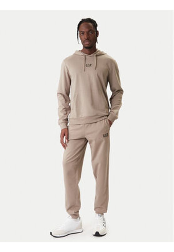 EA7 Emporio Armani Bluza 8NPM32 PJVRZ U6167 Beżowy Regular Fit. Kolor: beżowy. Materiał: bawełna