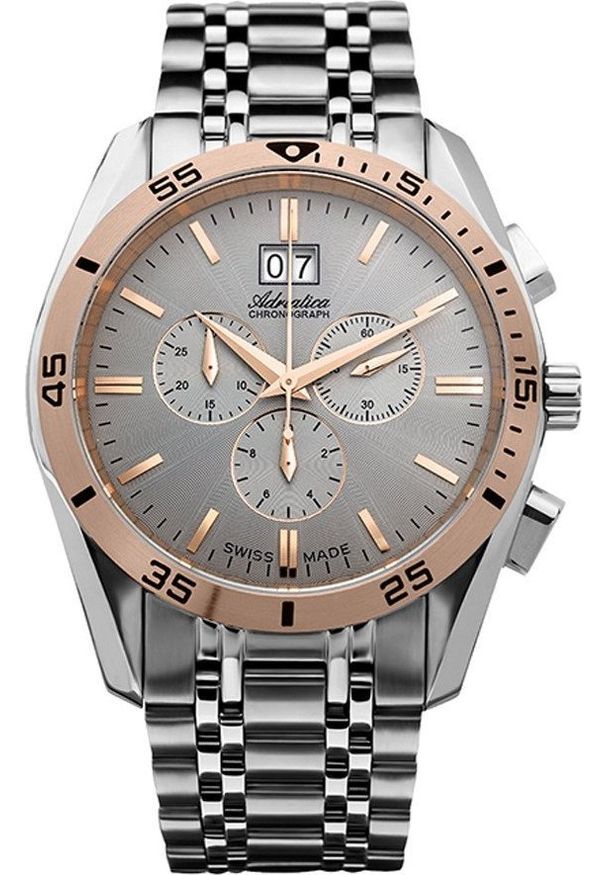 Zegarek Adriatica Zegarek Męski Adriatica na bransolecie A8202.R117CH - Chronograf Swiss Made