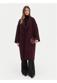 ViCOLO Płaszcz wełniany TF0003 Bordowy Regular Fit. Kolor: czerwony. Materiał: syntetyk #3