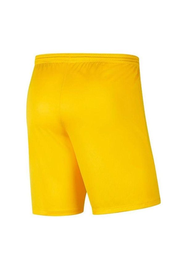 Nike - Dziecięce/niemowlęce Spodenki Z Dzianiny Dry Park III. Kolor: żółty. Materiał: dzianina. Styl: sportowy. Sport: turystyka piesza