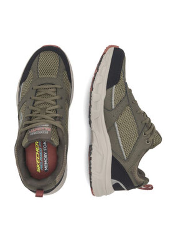 skechers - Skechers Sneakersy OAK CANYON VERKETTA 51898 OLBK Zielony. Kolor: zielony. Materiał: mesh, materiał