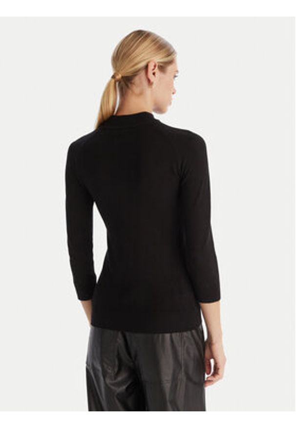 ACCESS FASHION Golf 54-8072 Czarny Slim Fit. Typ kołnierza: golf. Kolor: czarny. Materiał: wiskoza