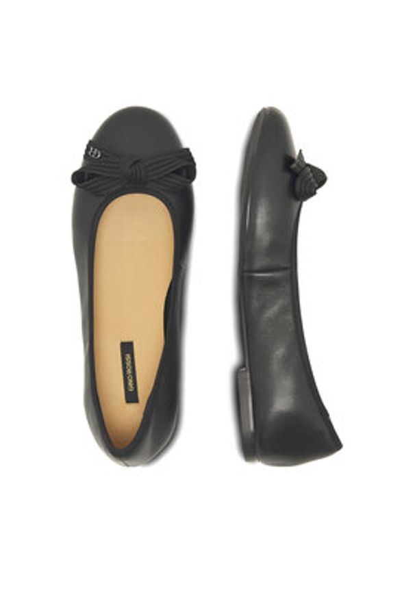 Gino Rossi - GINO ROSSI Baleriny COZY-HS001-1-2 Czarny. Kolor: czarny. Materiał: skóra