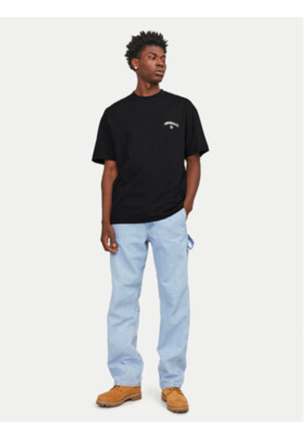 Jack & Jones - Jack&Jones T-Shirt Santorini 12251776 Czarny Wide Fit. Kolor: czarny. Materiał: bawełna