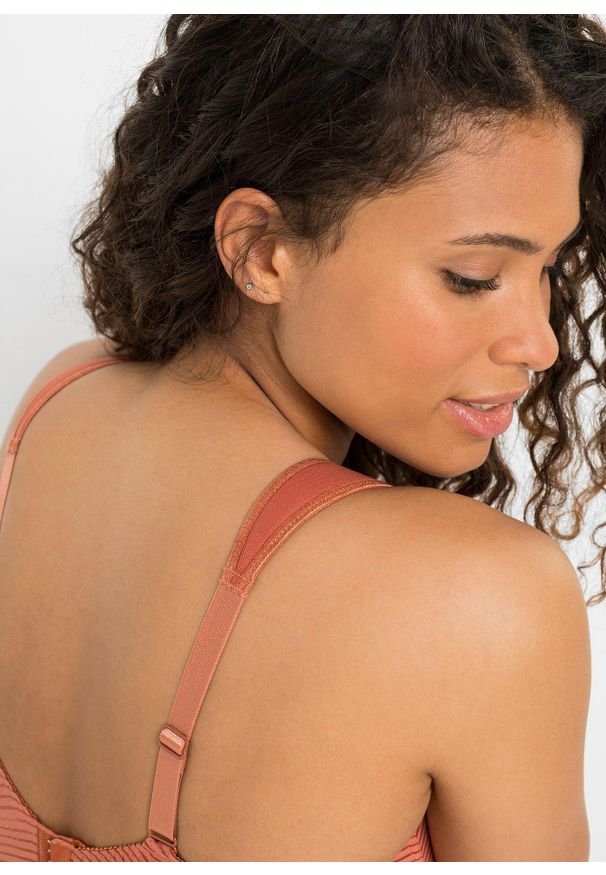 bonprix - Biustonosz minimizer bez fiszbinów z wyściełanymi ramiączkami. Kolor: brązowy. Rodzaj stanika: różne sposoby noszenia, wyściełane miseczki