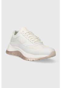 Calvin Klein sneakersy 2 PIECE SOLE RUNNER LACE UP kolor biały HW0HW01640. Nosek buta: okrągły. Zapięcie: sznurówki. Kolor: biały. Materiał: guma, poliester. Obcas: na platformie #2