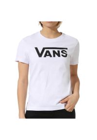 Koszulka Vans T-Shirt Flying V Crew Tee VN0A3UP4WHT1 - biała. Kolor: biały. Materiał: dzianina, bawełna. Wzór: aplikacja, nadruk