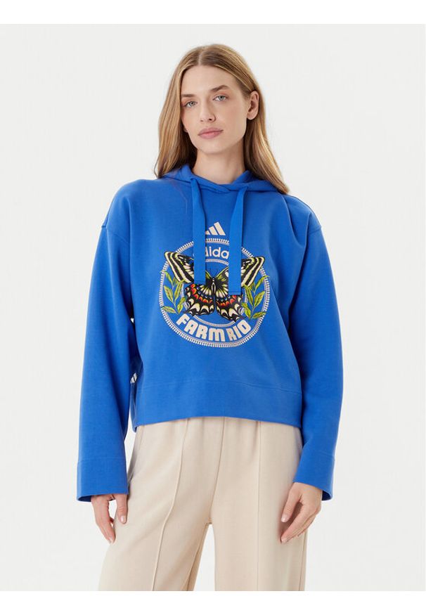 Adidas - adidas Bluza Farm JL8608 Niebieski Loose Fit. Kolor: niebieski. Materiał: syntetyk