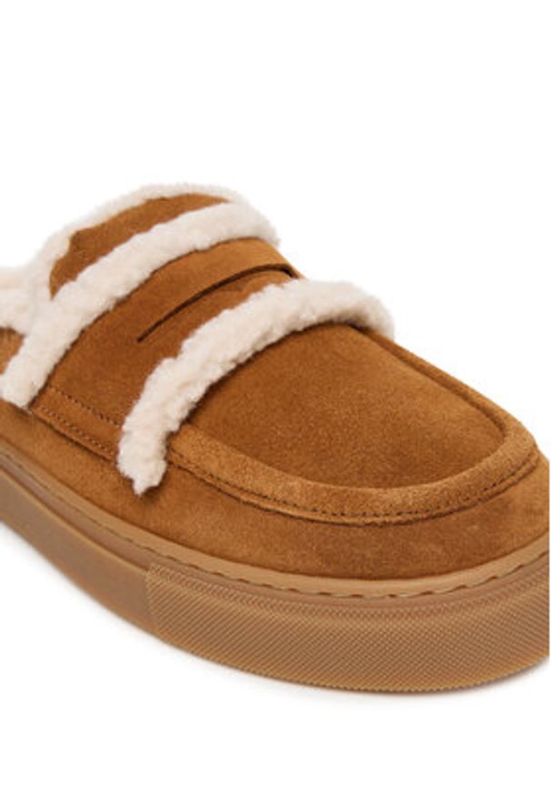 Inuikii Klapki Mule Wool 1004.017.0011 Brązowy. Kolor: brązowy. Materiał: zamsz, skóra
