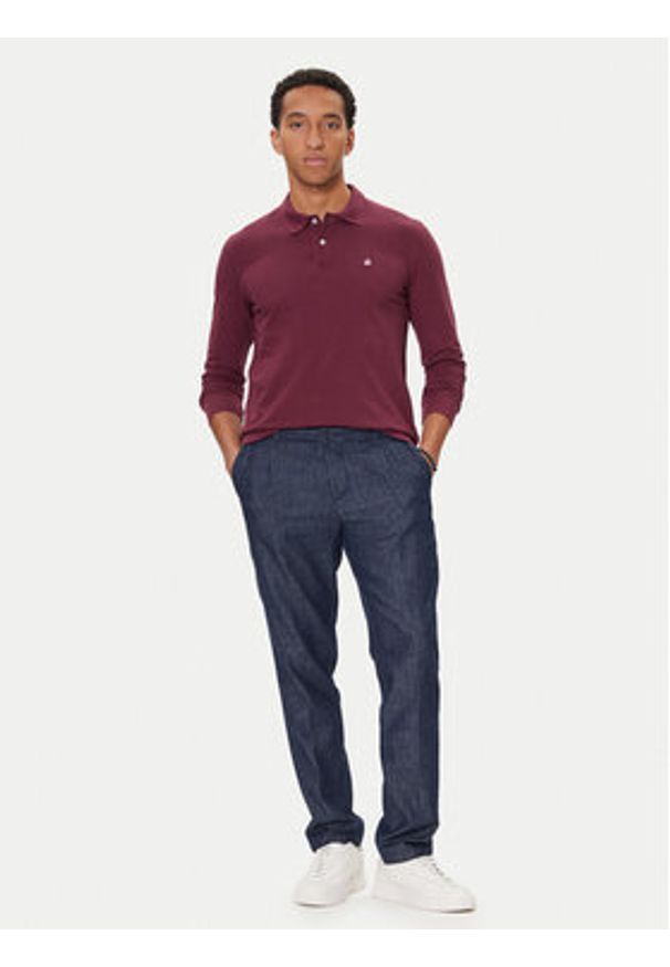 United Colors of Benetton - United Colors Of Benetton Polo 3089J3204 Fioletowy Regular Fit. Typ kołnierza: polo. Kolor: fioletowy. Materiał: bawełna