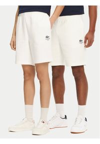 Lacoste Szorty sportowe Unisex GH0990 Écru Regular Fit. Materiał: bawełna