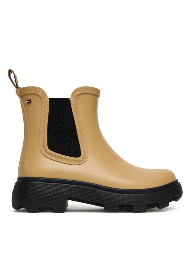 TOMMY HILFIGER - Tommy Hilfiger Kalosze Rubber Flag Cleated FW0FW08637 Brązowy. Kolor: brązowy. Materiał: guma
